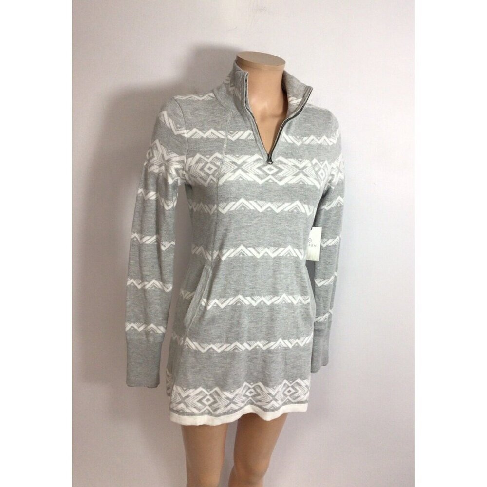Aspen Ski Sweater Half Zip Pullover Tunic Womens XS New